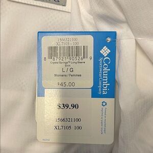 Columbia Women's Crystal Springs White Long Sleeve Tee